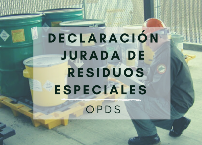 Declaración jurada residuos especiales